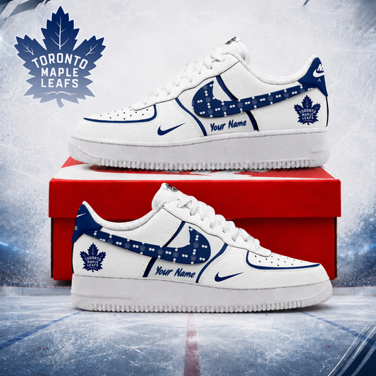 LIMITED EDITION - NEW CUSTOMIZED NHL23 TML TORONTO MAPLE LEAFS AF1 SHOES