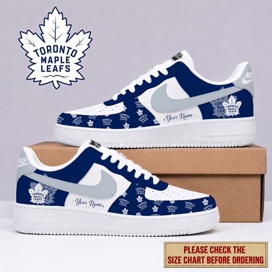 FINAL SALE - NEW CUSTOMIZED NHL23 TML TORONTO MAPLE LEAFS AF1 SHOES