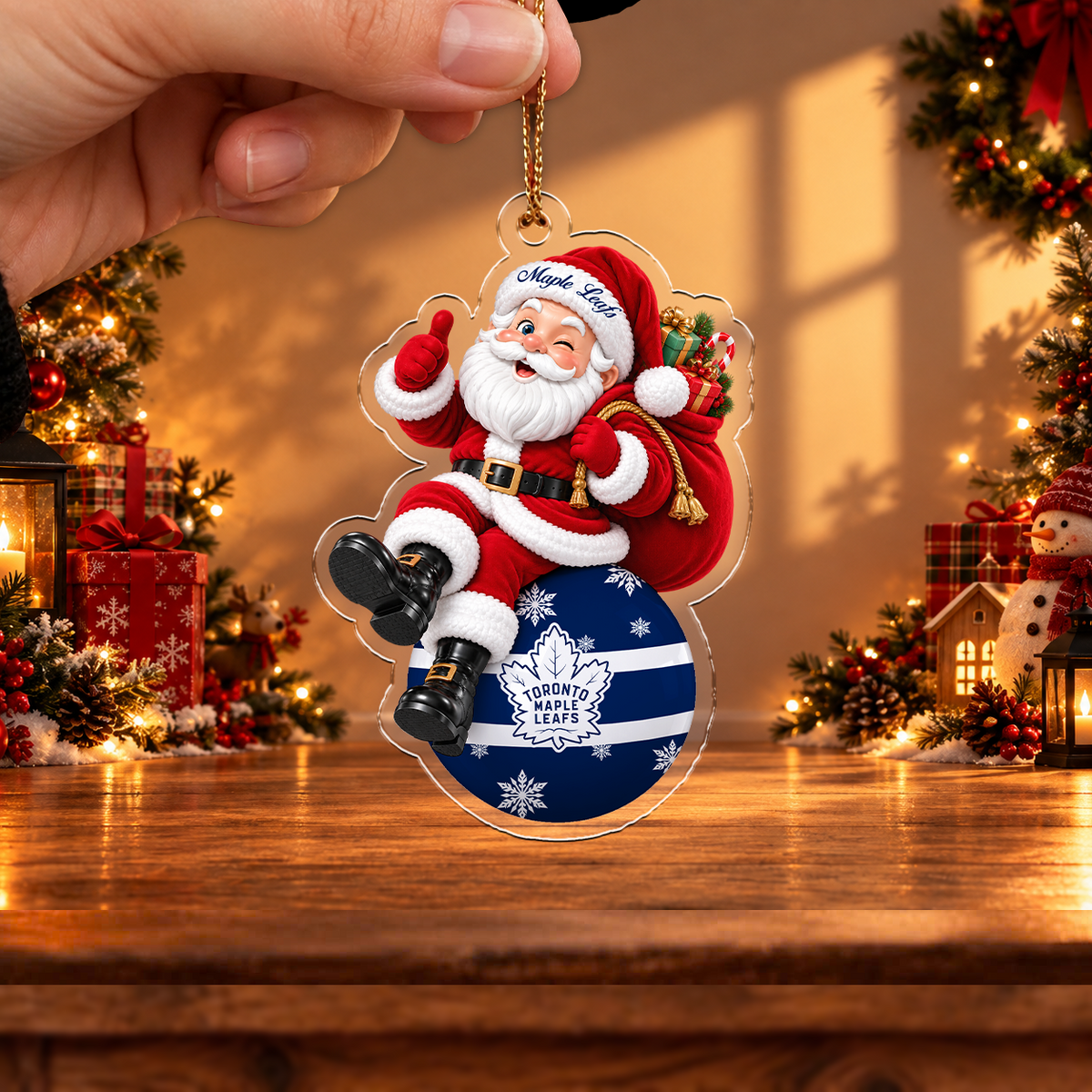 HOT DEAL - NEW CUSTOMIZED NHL23 TML TORONTO MAPLE LEAFS CHRISTMAS ACRYLIC ORNAMENT