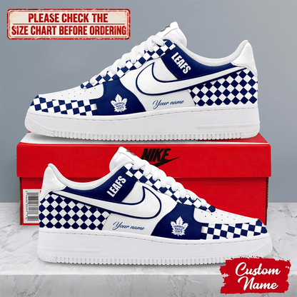 LIMITED EDITION - NEW CUSTOMIZED NHL23 TML TORONTO MAPLE LEAFS AF1 SHOES