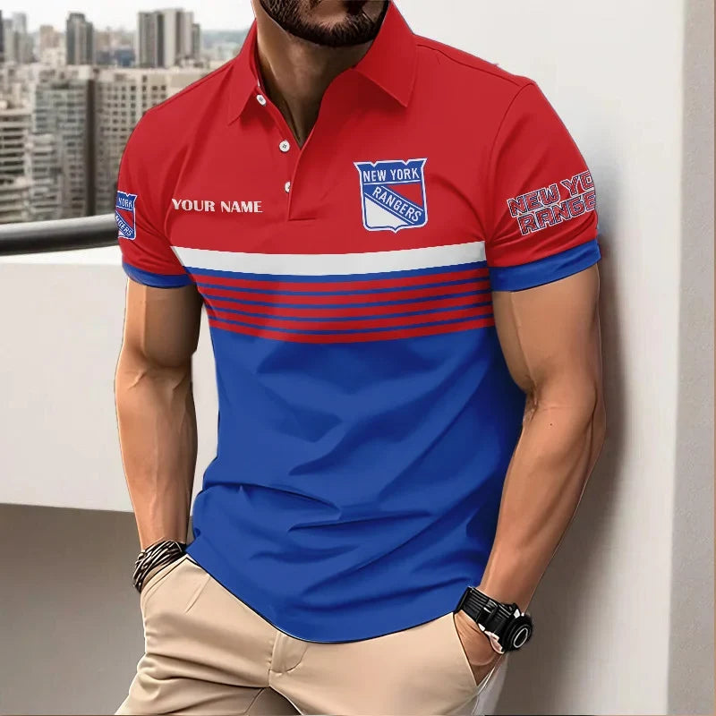 HOT DEAL - NEW CUSTOMIZED NHL24 NYR NEW YORK RANGERS POLO SHIRT, ZIP POLO SHIRT & T-SHIRTS