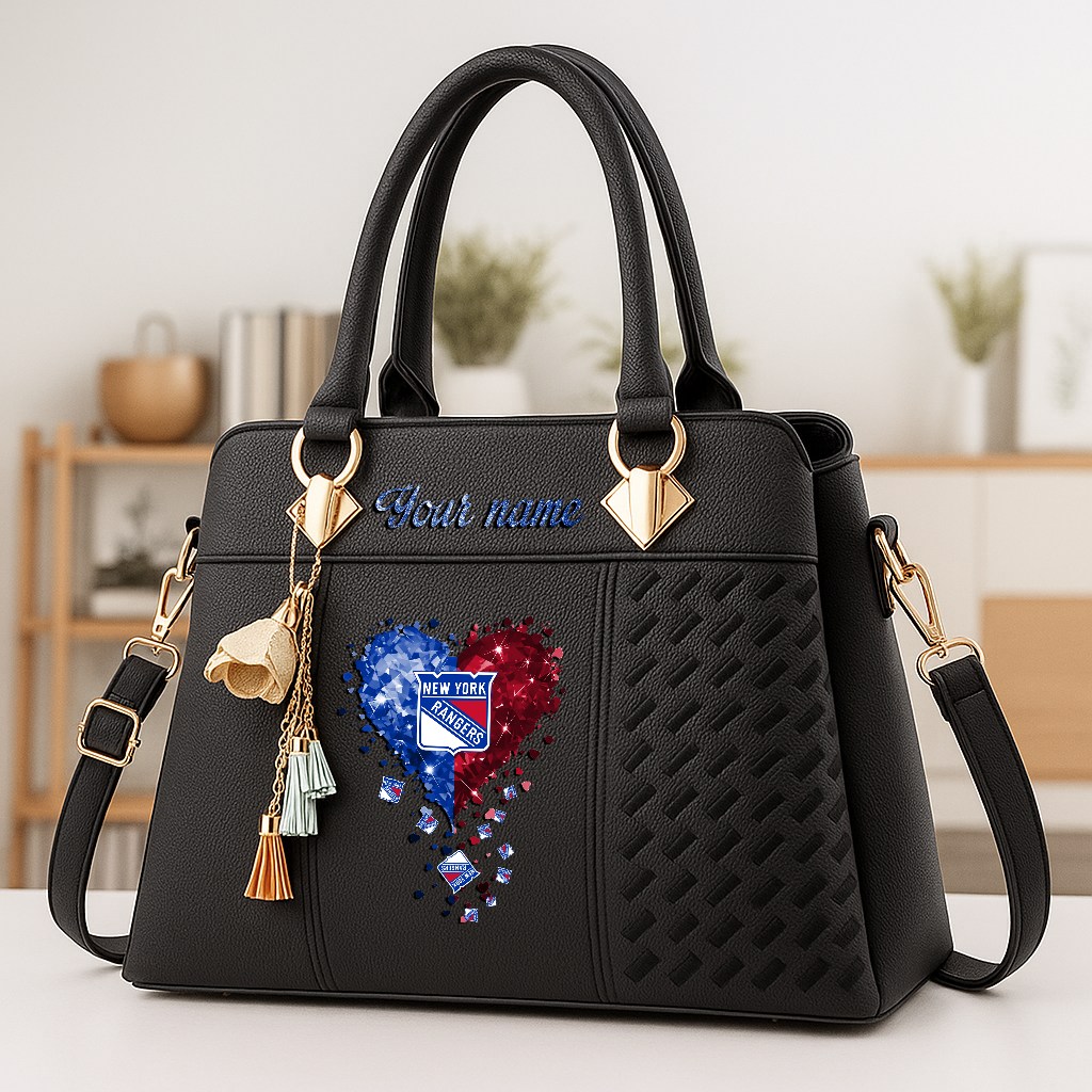 LIMITED EDITION - NEW CUSTOMIZED NHL24 NYR NEW YORK RANGERS ZIP HANDBAG MULTICOLOR