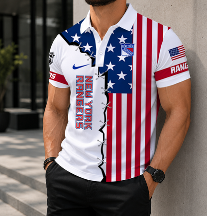 LIMITED EDITION - NEW CUSTOMIZED NHL24 NYR NEW YORK RANGERS POLO SHIRT, ZIP POLO SHIRT & T-SHIRTS