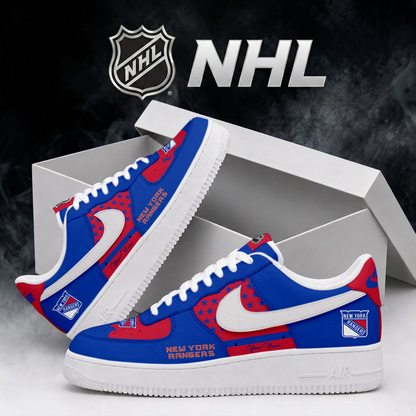 LIMITED EDITION - NEW CUSTOMIZED NHL24 NYR NEW YORK RANGERS AF1 SHOES