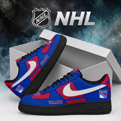LIMITED EDITION - NEW CUSTOMIZED NHL24 NYR NEW YORK RANGERS AF1 SHOES