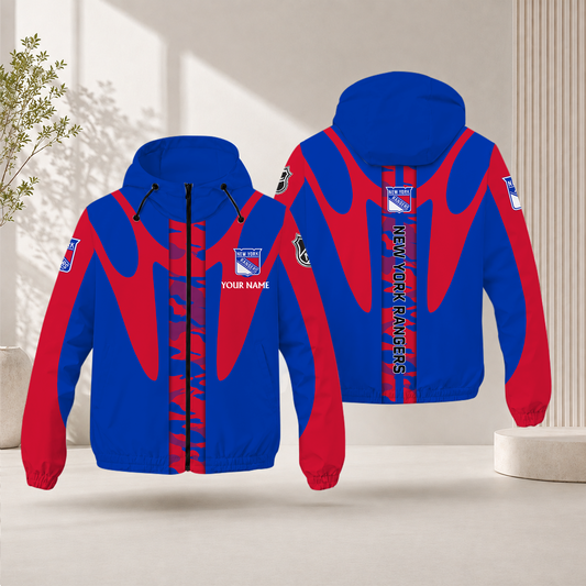 LIMITED EDITION - NEW CUSTOMIZED NHL24 NYR NEW YORK RANGERS WINDBREAKER JACKET