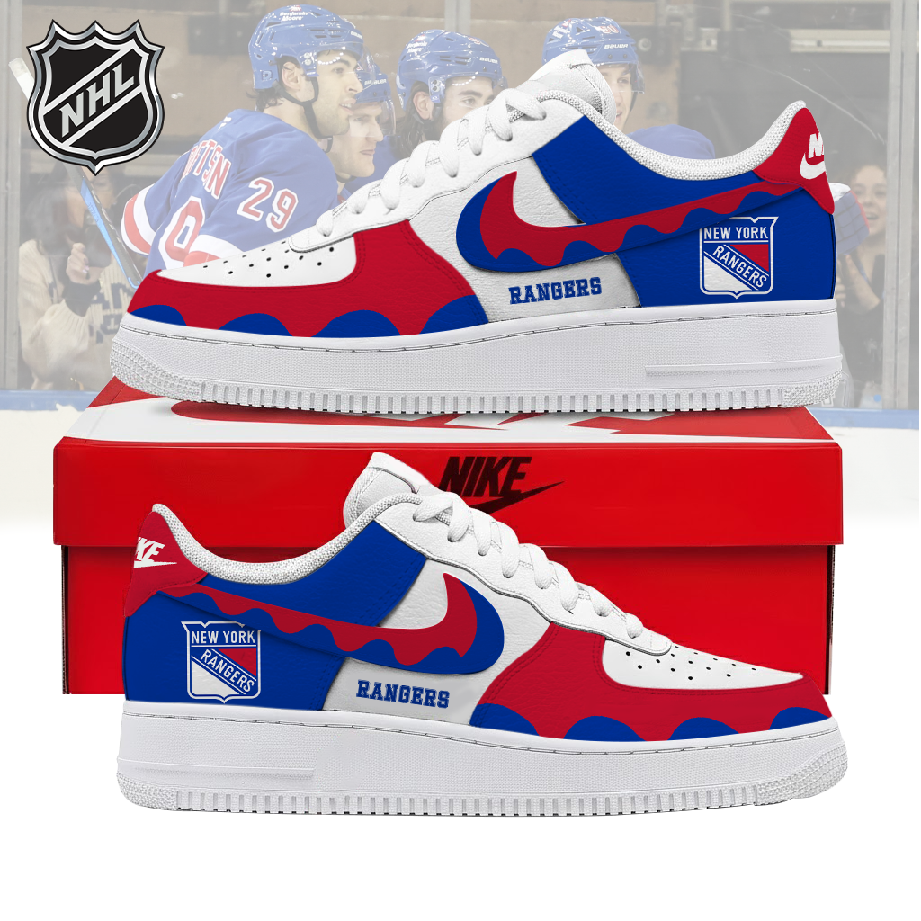 LIMITED EDITION - NEW CUSTOMIZED NHL24 NYR NEW YORK RANGERS AF1 SHOES