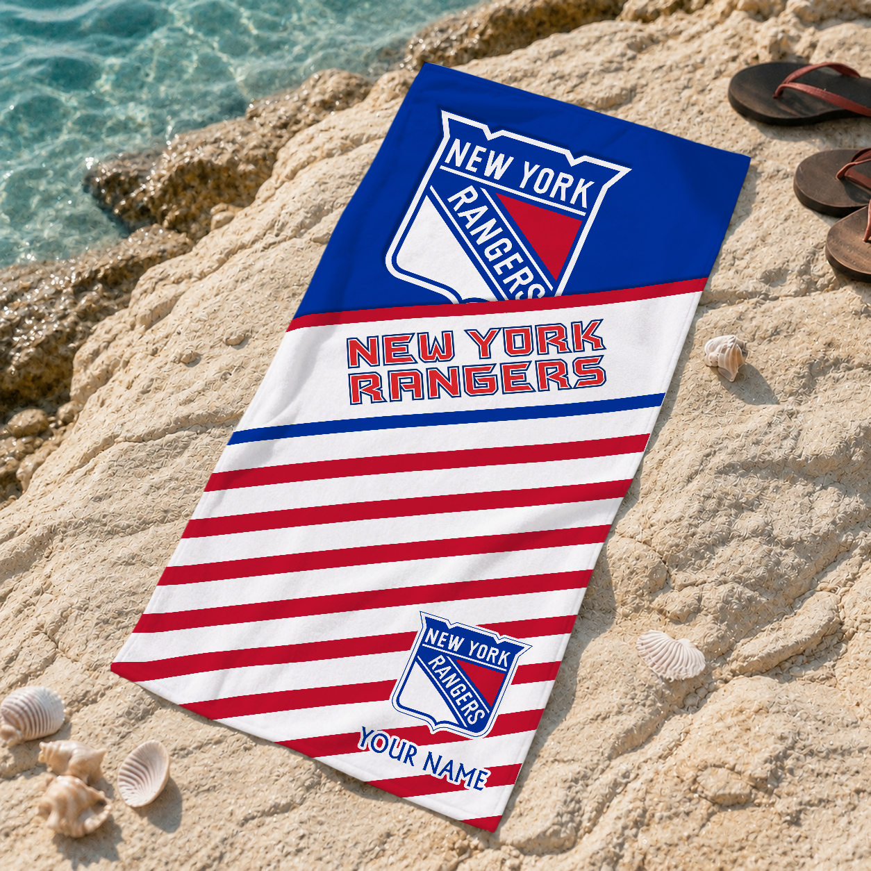 FINAL SALE - NEW CUSTOMIZED NHL24 NYR NEW YORK RANGERS BEACH TOWEL
