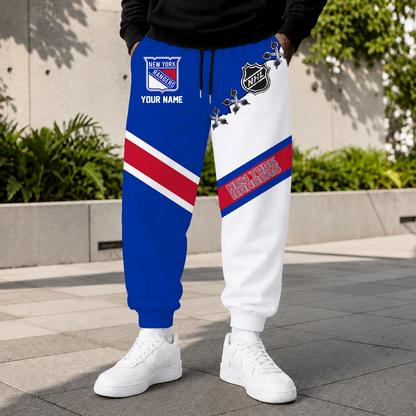 HOT DEAL - NEW CUSTOMIZED NHL24 NYR NEW YORK RANGERS SWEATPANTS