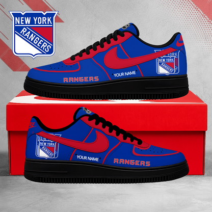 FLASH SALE - NEW CUSTOMIZED NHL24 NYR NEW YORK RANGERS AF1 SHOES