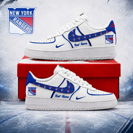 LIMITED EDITION - NEW CUSTOMIZED NHL24 NYR NEW YORK RANGERS AF1 SHOES
