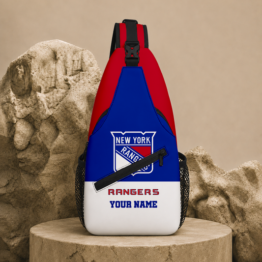LIMITED EDITION - NEW CUSTOMIZED NHL24 NYR NEW YORK RANGERS SLING BAG