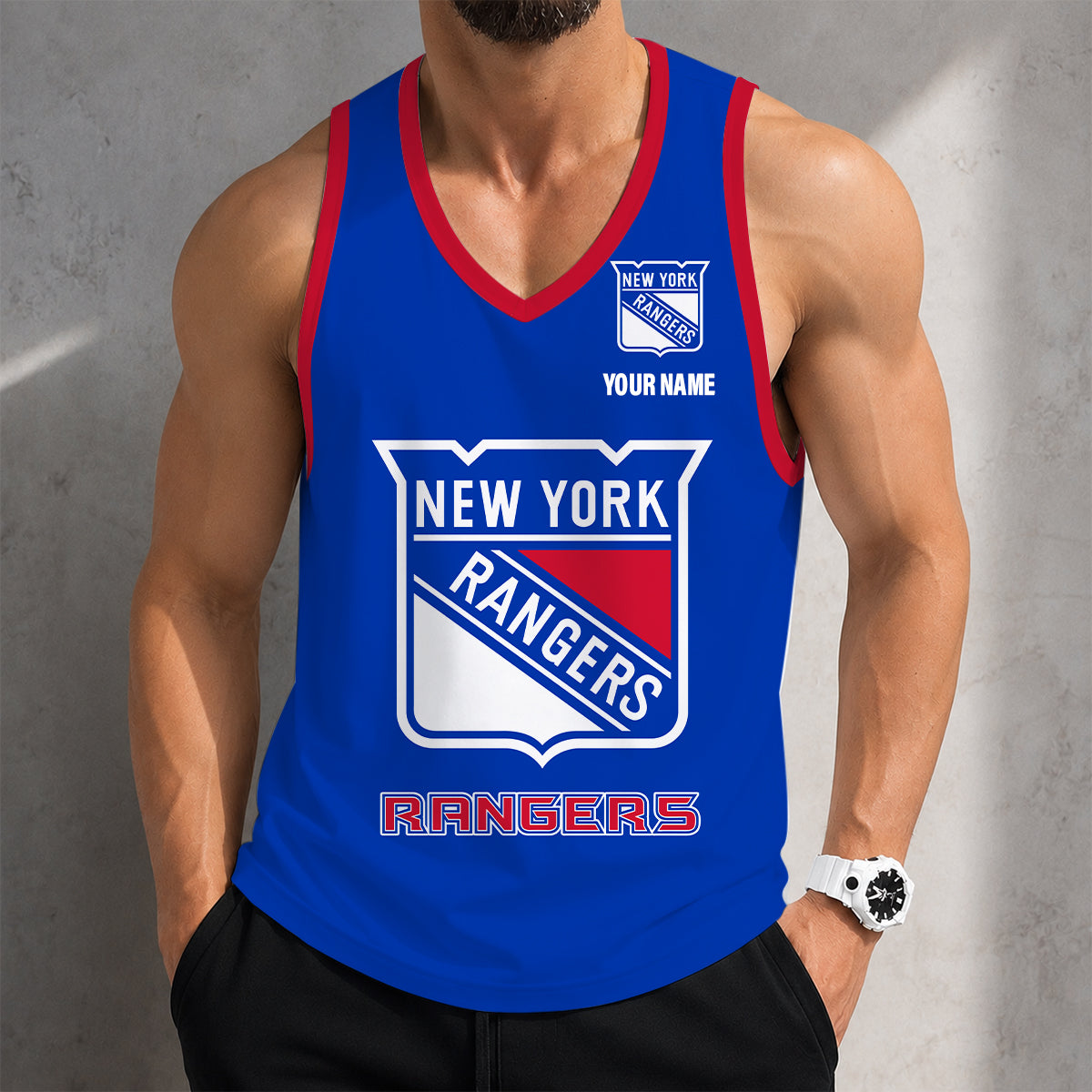 VIRAL EDITION - NEW CUSTOMIZED NHL24 NYR NEW YORK RANGERS MEN'S TANK TOP