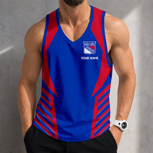 LIMITED EDITION - NEW CUSTOMIZED NHL24 NYR NEW YORK RANGERS MEN'S TANK TOP