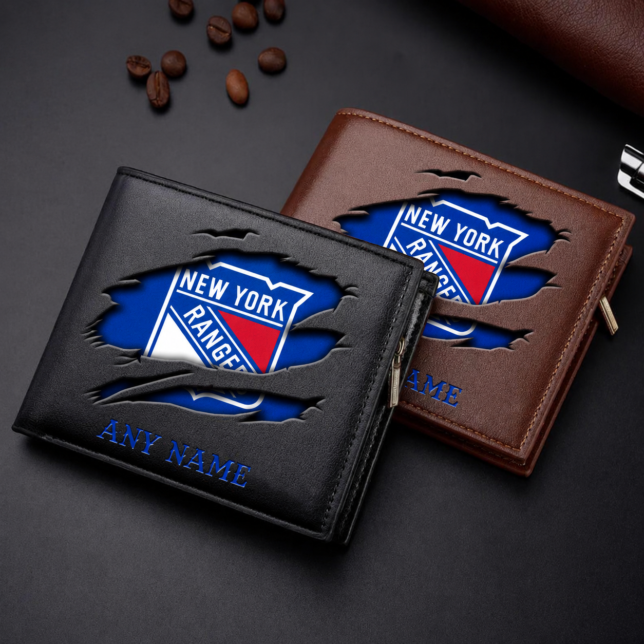 FINAL SALE - NEW CUSTOMIZED NHL24 NYR NEW YORK RANGERS LEATHER WALLET