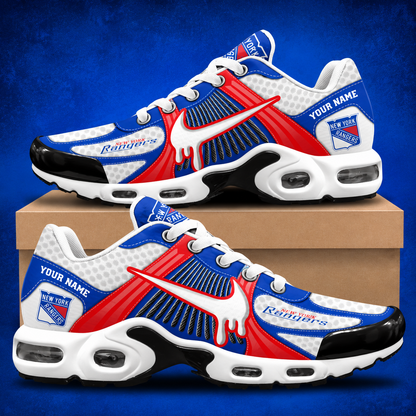 HOT DEAL - NEW CUSTOMIZED NHL24 NYR NEW YORK RANGERS AIR MAX PLUS SNEAKERS