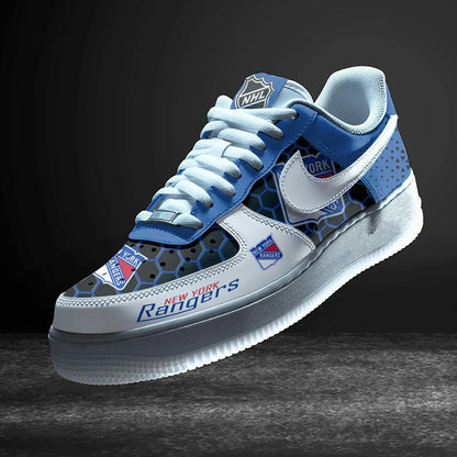 LIMITED EDITION - NEW CUSTOMIZED NHL24 NYR NEW YORK RANGERS AF1 SHOES