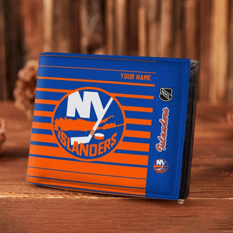 LIMITED EDITION - NEW CUSTOMIZED NHL25 NYI NEW YORK ISLANDERS LEATHER WALLET