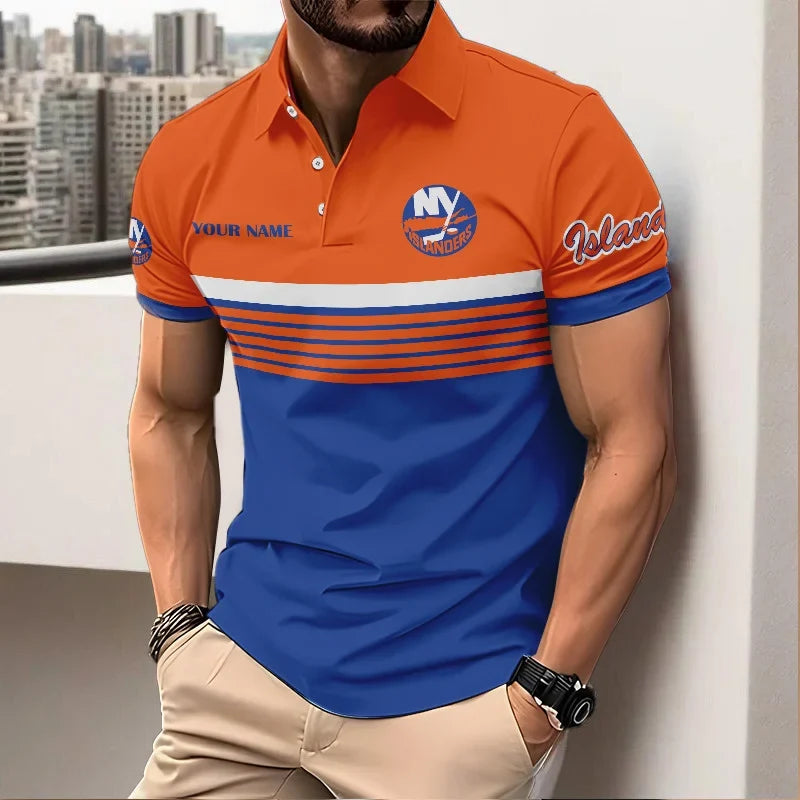 HOT DEAL - NEW CUSTOMIZED NHL25 NYI NEW YORK ISLANDERS POLO SHIRT, ZIP POLO SHIRT & T-SHIRTS