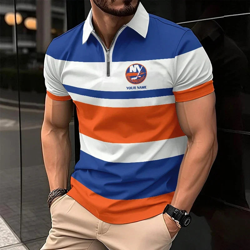 EXCLUSIVE EDITION - NEW CUSTOMIZED NHL25 NYI NEW YORK ISLANDERS POLO SHIRT, ZIP POLO SHIRT & T-SHIRTS