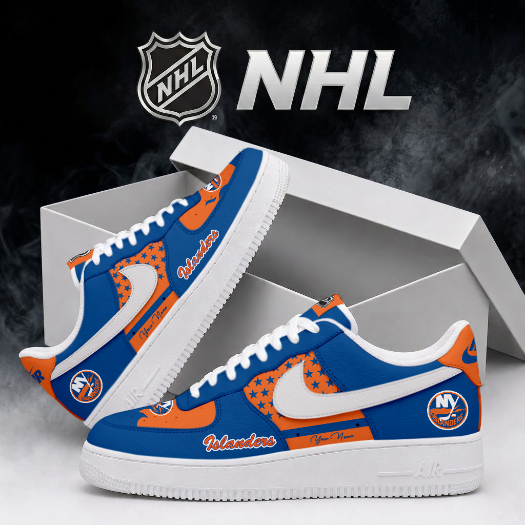 LIMITED EDITION - NEW CUSTOMIZED NHL25 NYI NEW YORK ISLANDERS AF1 SHOES