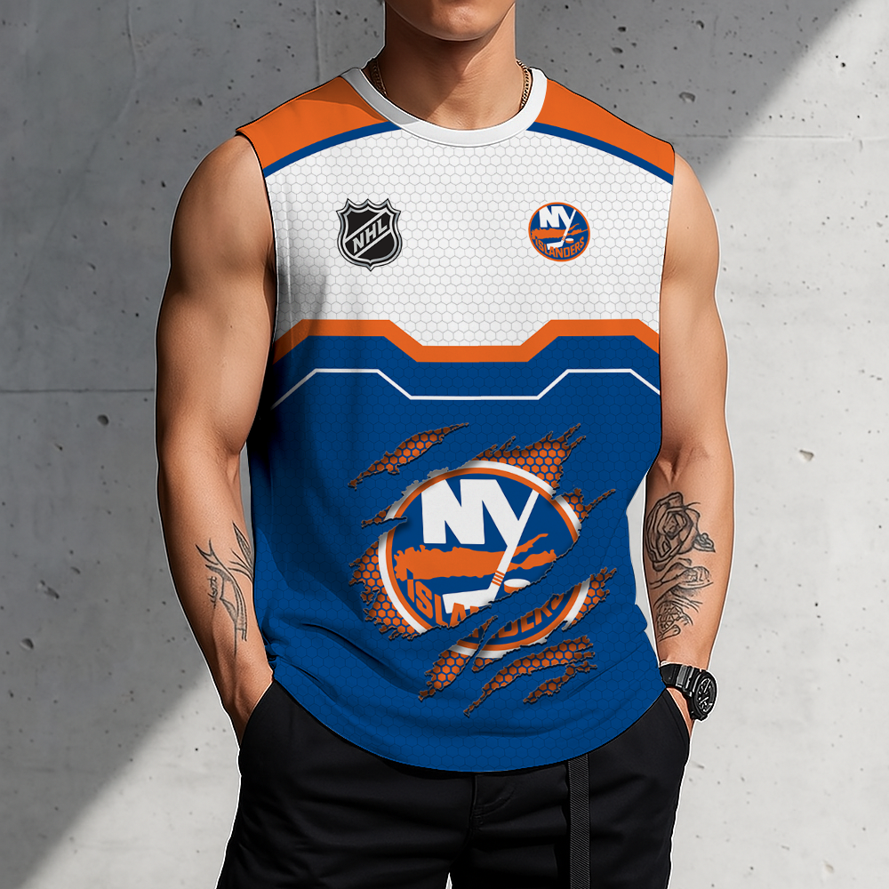 LIMITED EDITION - NEW CUSTOMIZED NHL25 NYI NEW YORK ISLANDERS MEN'S GYM SHIRT