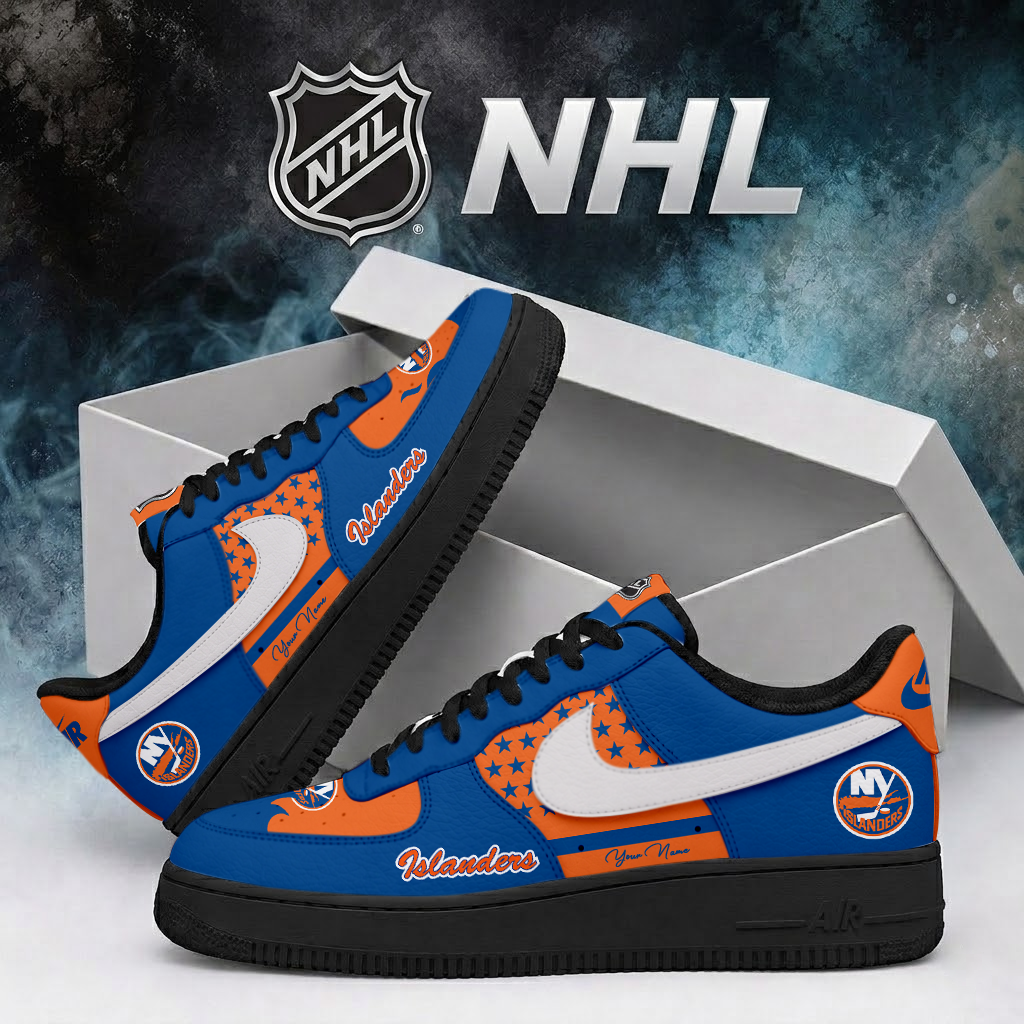 LIMITED EDITION - NEW CUSTOMIZED NHL25 NYI NEW YORK ISLANDERS AF1 SHOES