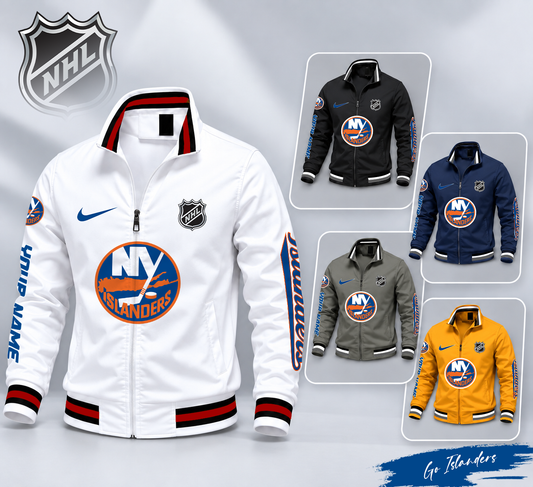 FLASH SALE - NEW CUSTOMIZED NHL25 NYI NEW YORK ISLANDERS MULTICOLOR MEN'S CASUAL JACKET