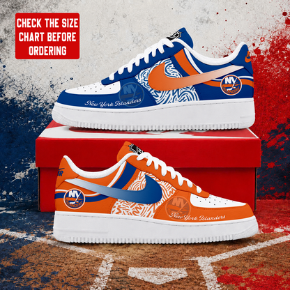 LIMITED EDITION - NEW CUSTOMIZED NHL25 NYI NEW YORK ISLANDERS AF1 SHOES