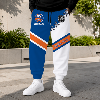 HOT DEAL - NEW CUSTOMIZED NHL25 NYI NEW YORK ISLANDERS SWEATPANTS