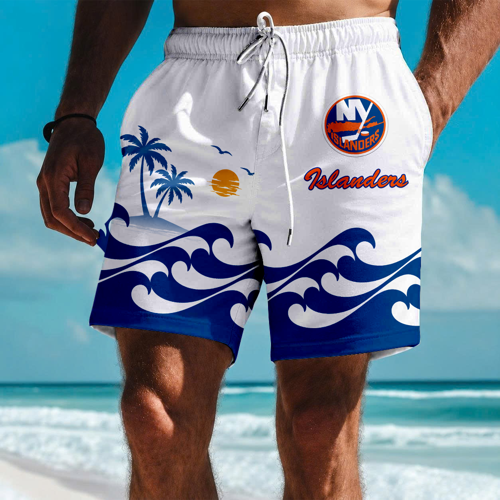 LIMITED EDITION - NEW CUSTOMIZED NHL25 NYI NEW YORK ISLANDERS SHORT PANTS