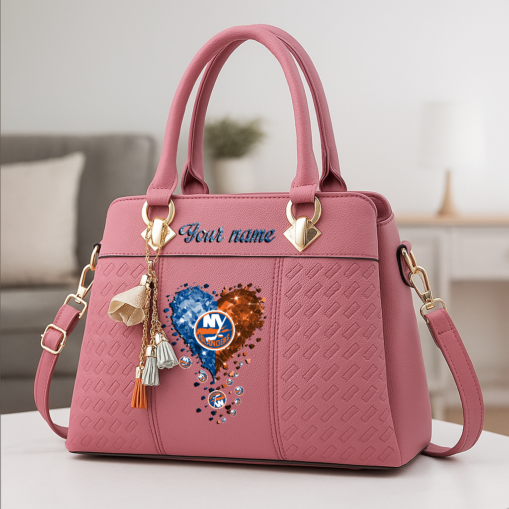 LIMITED EDITION - NEW CUSTOMIZED NHL25 NYI NEW YORK ISLANDERS ZIP HANDBAG MULTICOLOR
