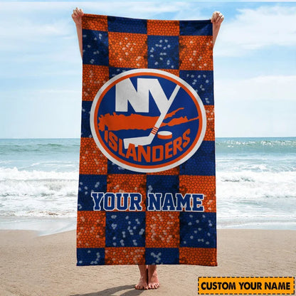 LIMITED EDITION - NEW CUSTOMIZED NHL25 NYI NEW YORK ISLANDERS BEACH TOWEL FOR FAN