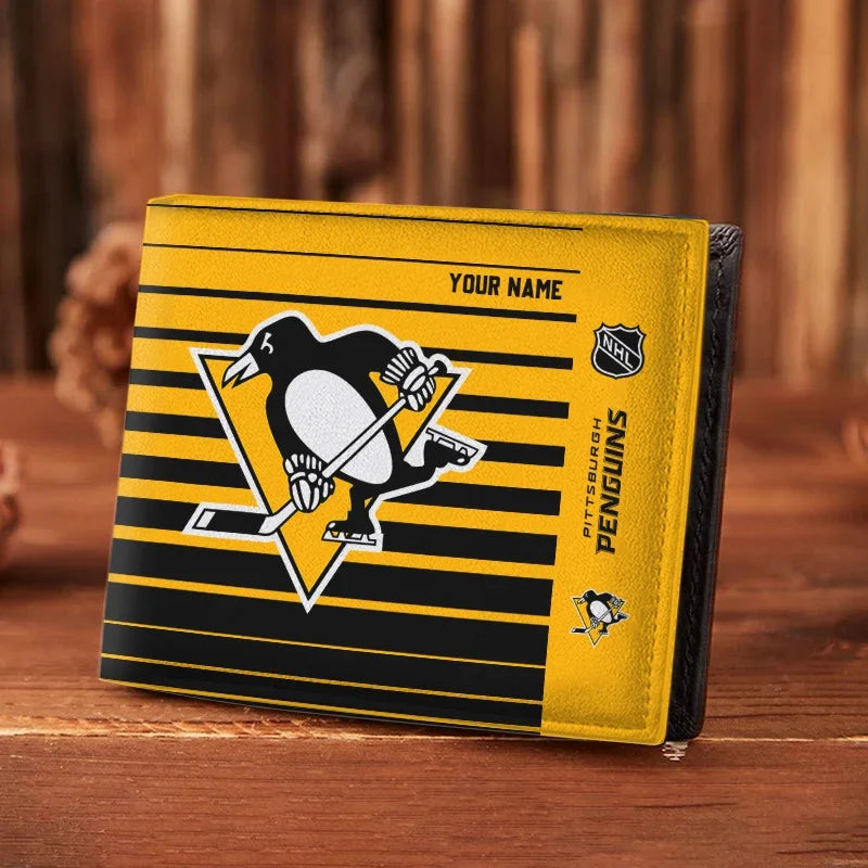LIMITED EDITION - NEW CUSTOMIZED NHL26 PBP PITTSBURGH PENGUINS LEATHER WALLET