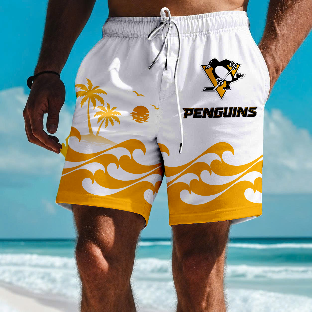 LIMITED EDITION - NEW CUSTOMIZED NHL26 PBP PITTSBURGH PENGUINS SHORT PANTS