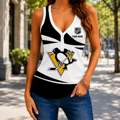 VIRAL EDITION - NEW CUSTOMIZED NHL26 PBP PITTSBURGH PENGUINS WOMEN'S V-NECK TANK TOP
