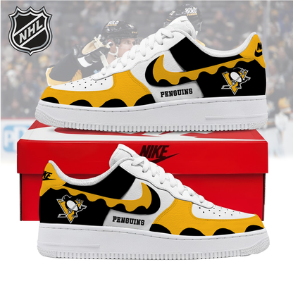 LIMITED EDITION - NEW CUSTOMIZED NHL26 PBP PITTSBURGH PENGUINS AF1 SHOES