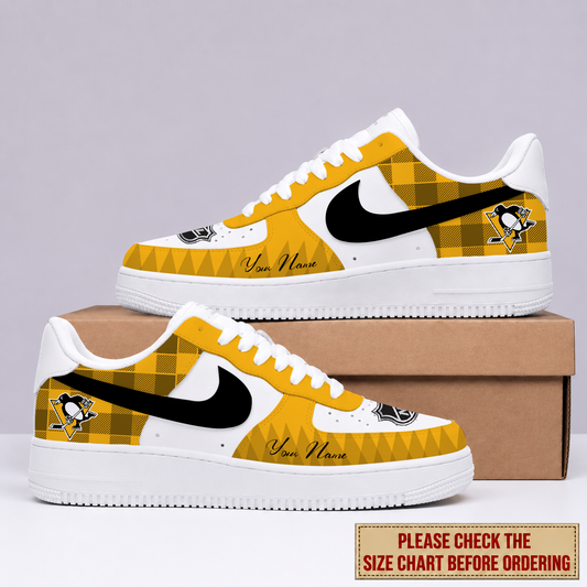 LIMITED EDITION - NEW CUSTOMIZED NHL26 PBP PITTSBURGH PENGUINS AF1 SHOES