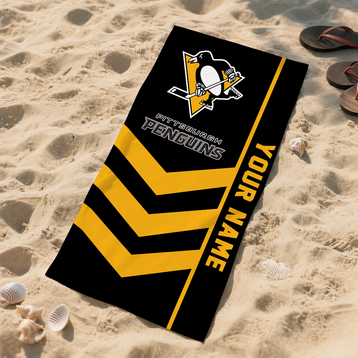 VIRAL EDITION - NEW CUSTOMIZED NHL26 PBP PITTSBURGH PENGUINS BEACH TOWEL