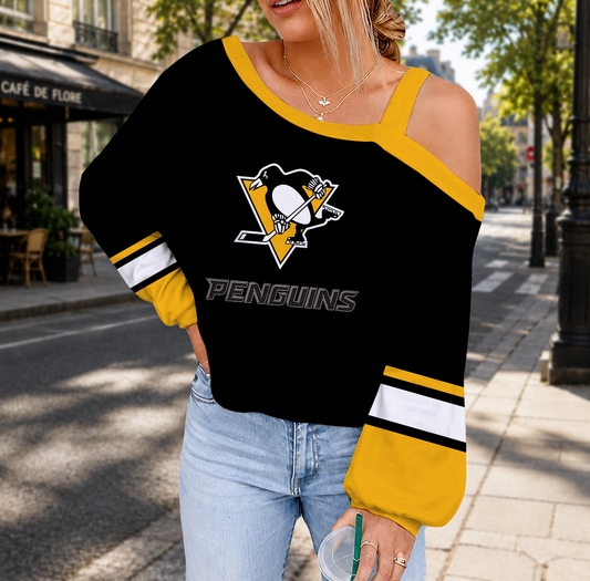 FINAL SALE - NEW CUSTOMIZED NHL26 PBP PITTSBURGH PENGUINS DROP SHOULDER SWEATSHIRT
