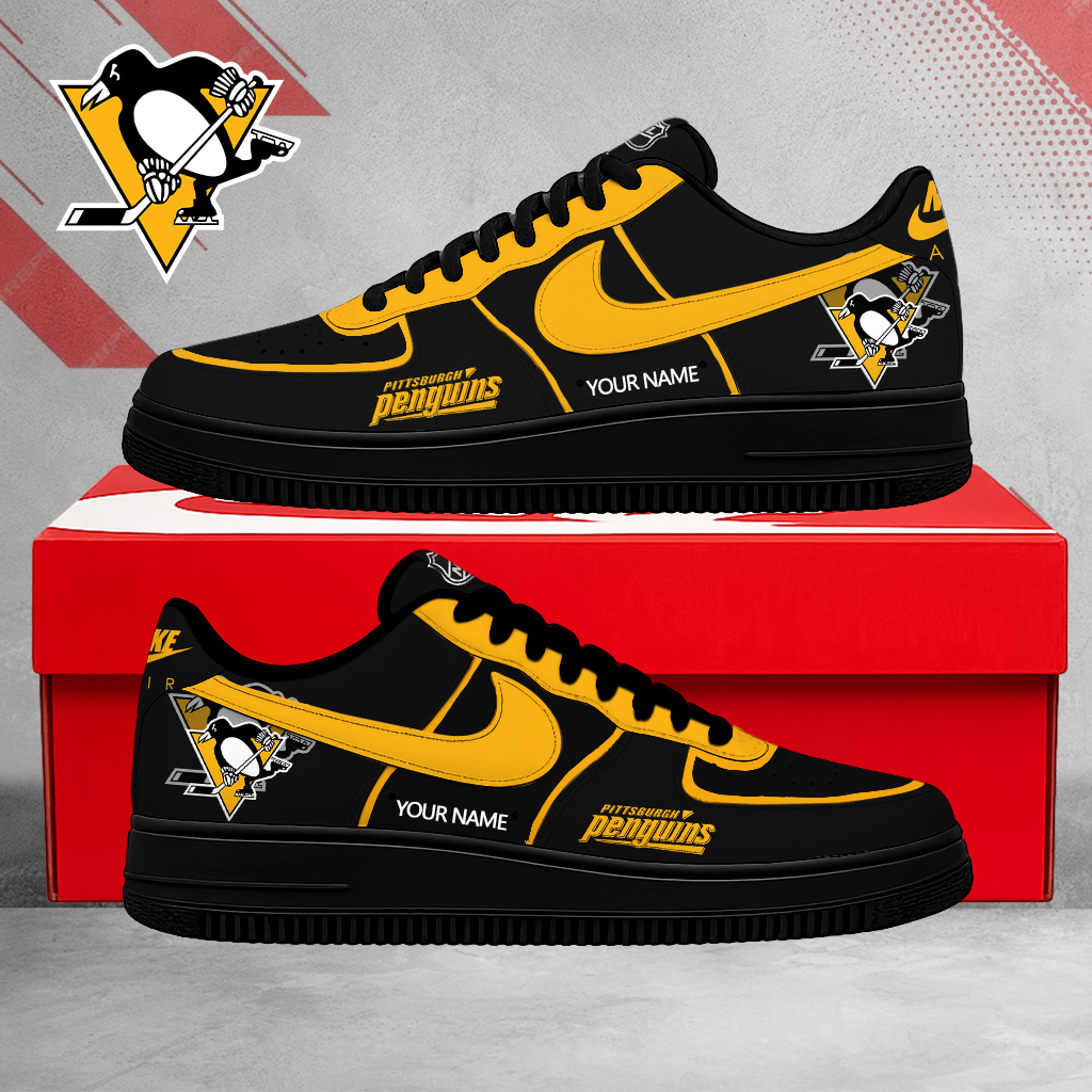 FLASH SALE - NEW CUSTOMIZED NHL26 PBP PITTSBURGH PENGUINS AF1 SHOES
