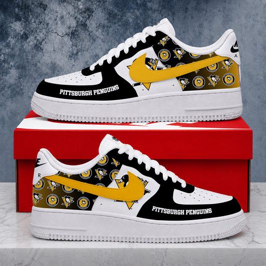 FINAL SALE - NEW CUSTOMIZED NHL26 PBP PITTSBURGH PENGUINS AF1 SHOES