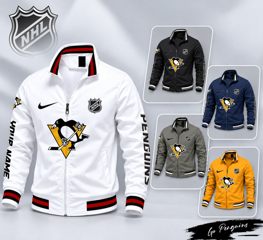 FLASH SALE - NEW CUSTOMIZED NHL26 PBP PITTSBURGH PENGUINS MULTICOLOR MEN'S CASUAL JACKET