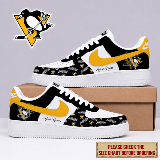 FINAL SALE - NEW CUSTOMIZED NHL26 PBP PITTSBURGH PENGUINS AF1 SHOES