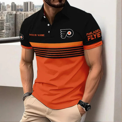 HOT DEAL - NEW CUSTOMIZED NHL27 PPF PHILADELPHIA FLYERS POLO SHIRT, ZIP POLO SHIRT & T-SHIRTS