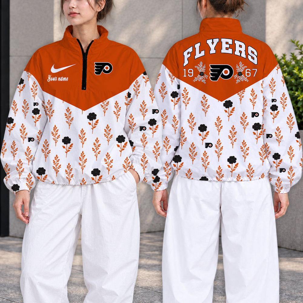 LIMITED EDITION - NEW CUSTOMIZED NHL27 PPF PHILADELPHIA FLYERS V-NECK ZIPPER SWEATSHIRT JACKET