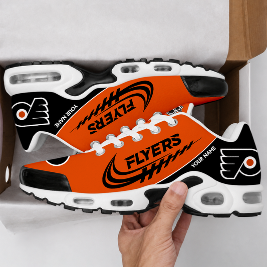 FINAL SALE - NEW CUSTOMIZED NHL27 PPF PHILADELPHIA FLYERS AIR MAX PLUS SNEAKERS