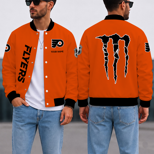 LIMITED EDITION - NEW CUSTOMIZED NHL27 PPF PHILADELPHIA FLYERS SATIN VARSITY JACKET & BASEBALL JACKET