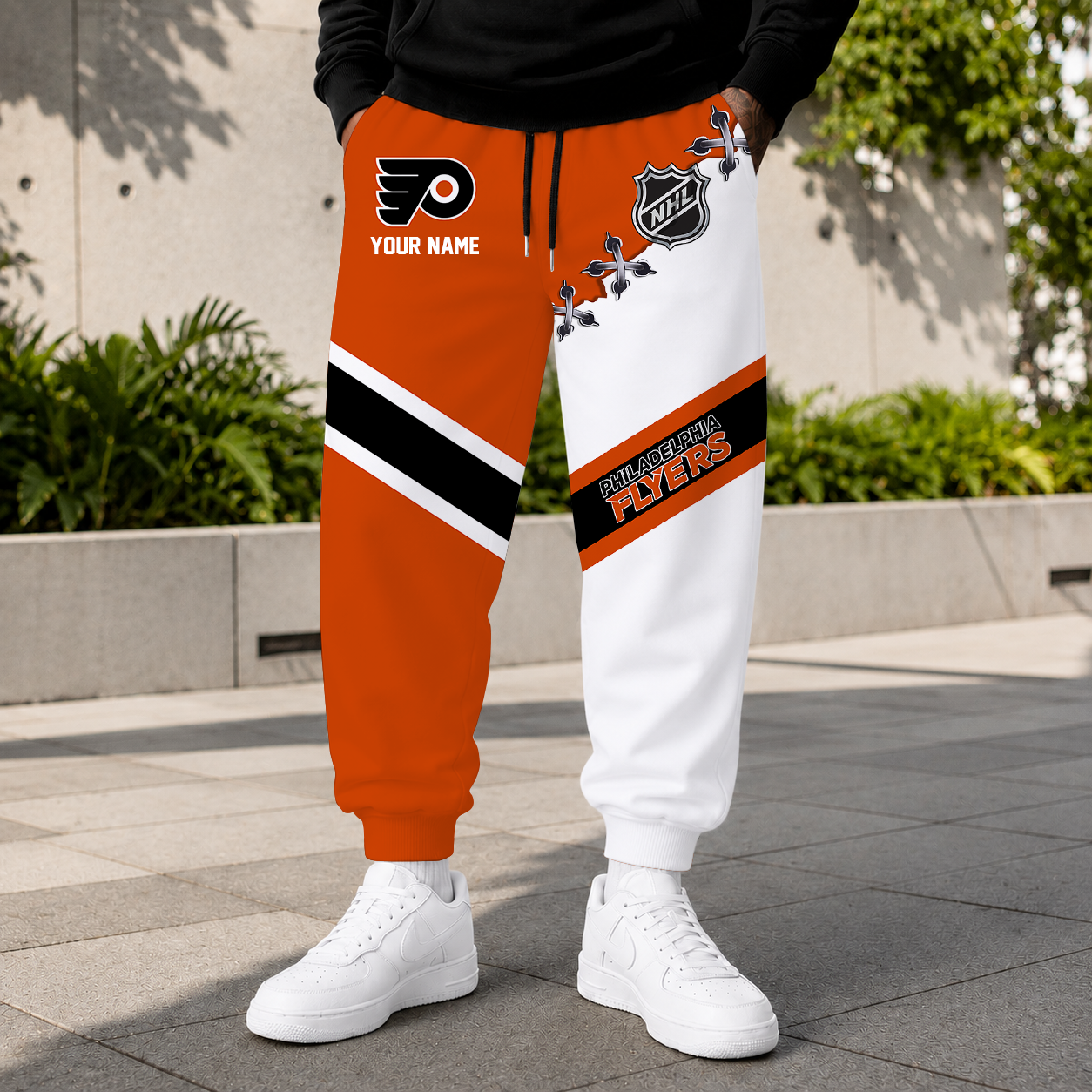 HOT DEAL - NEW CUSTOMIZED NHL27 PPF PHILADELPHIA FLYERS SWEATPANTS