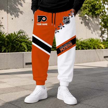 HOT DEAL - NEW CUSTOMIZED NHL27 PPF PHILADELPHIA FLYERS SWEATPANTS